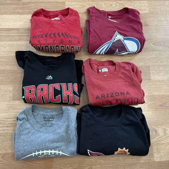 Majestic Other - Arizona sports Shirts Bundle Graphic Tees Lot Of 6 Size Medium MLB NFL NBA